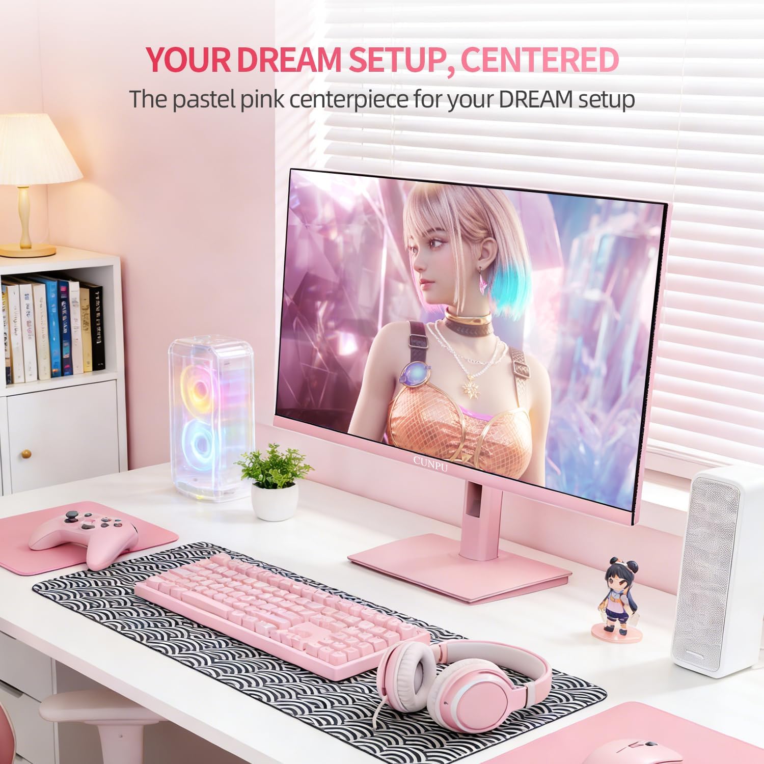 Amazon.co.jp: CUNPU 27インチ パステルピンク ゲーミングモニター QHD