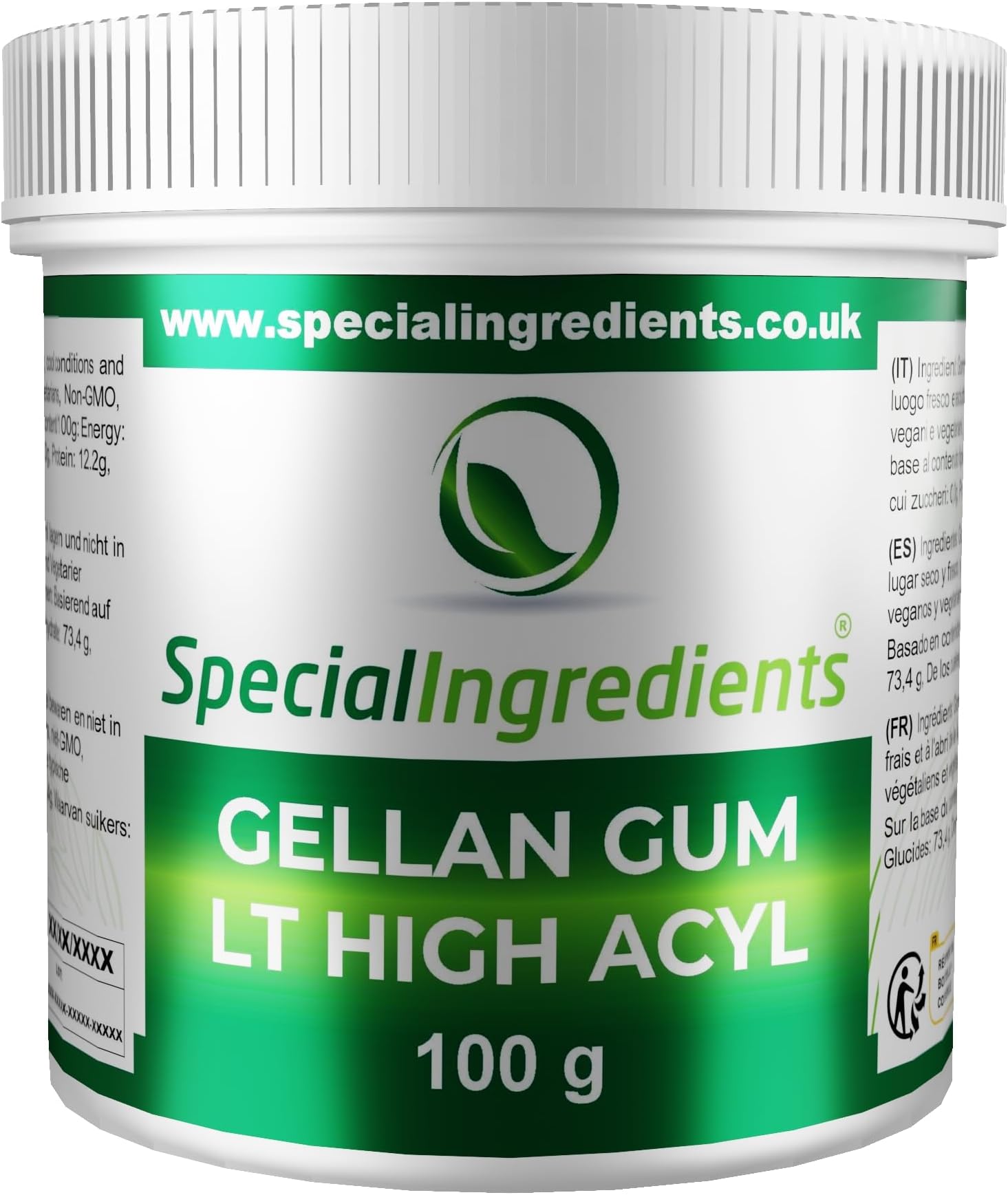 Gellan Gum High Acyl 100g Premium Quality Powder Non-GMO, Gluten Free – Recyclable Container