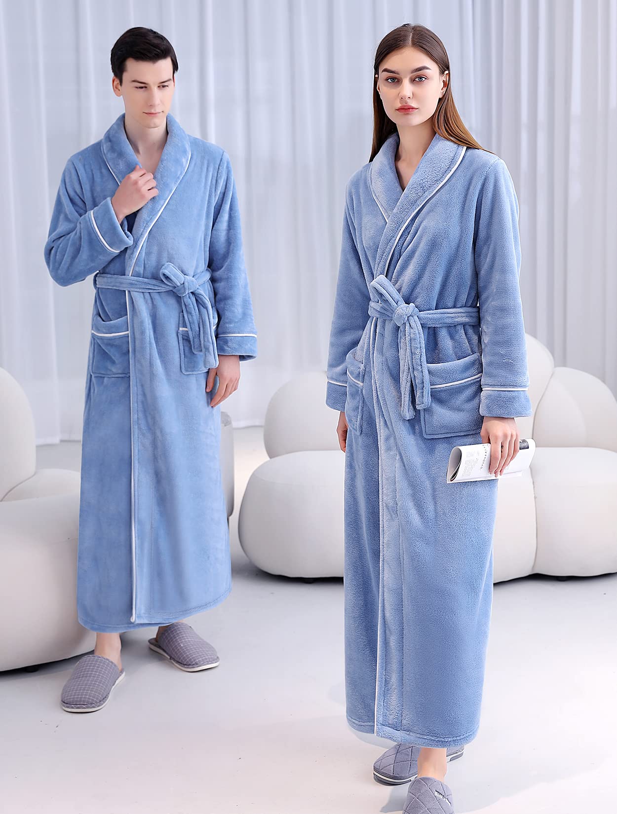 Accappatoio da donna in pile soffice accappatoio in peluche per donna perfetto abbigliamento da salotto