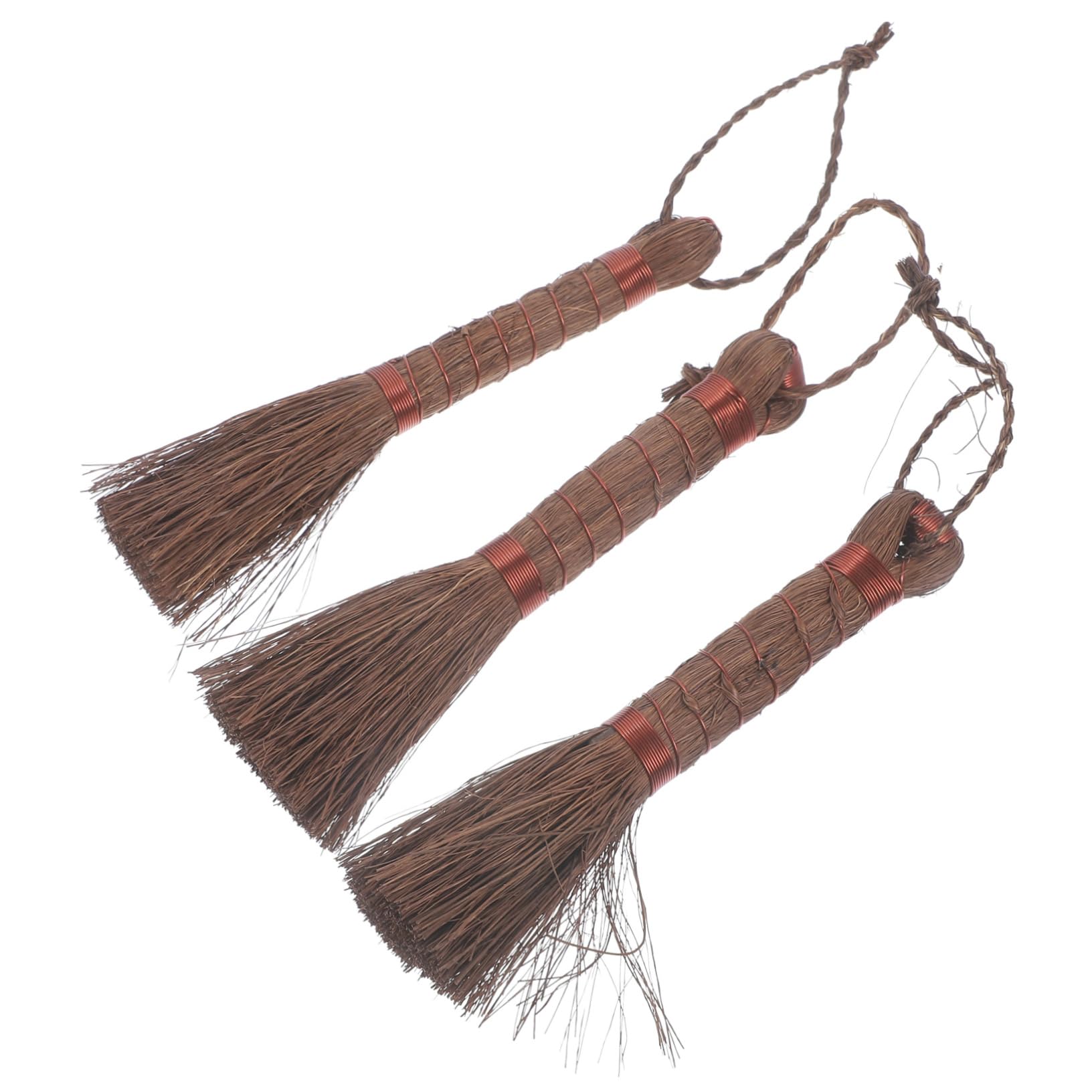 KICHOUSE 3Pcs Palm Fiber Bonsai Cleaning Brush Gentle Flowerpot Scrub for Garden Planter Maintenance Durable Handheld Brushes for Dust and Dirt Removal