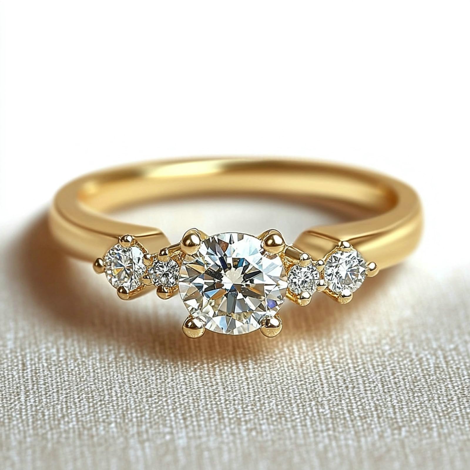Anillos de oro blanco para mujer, anillos de compromiso, oro auténtico, moissanite, 1 ct, elegante anillo de oro para mujer