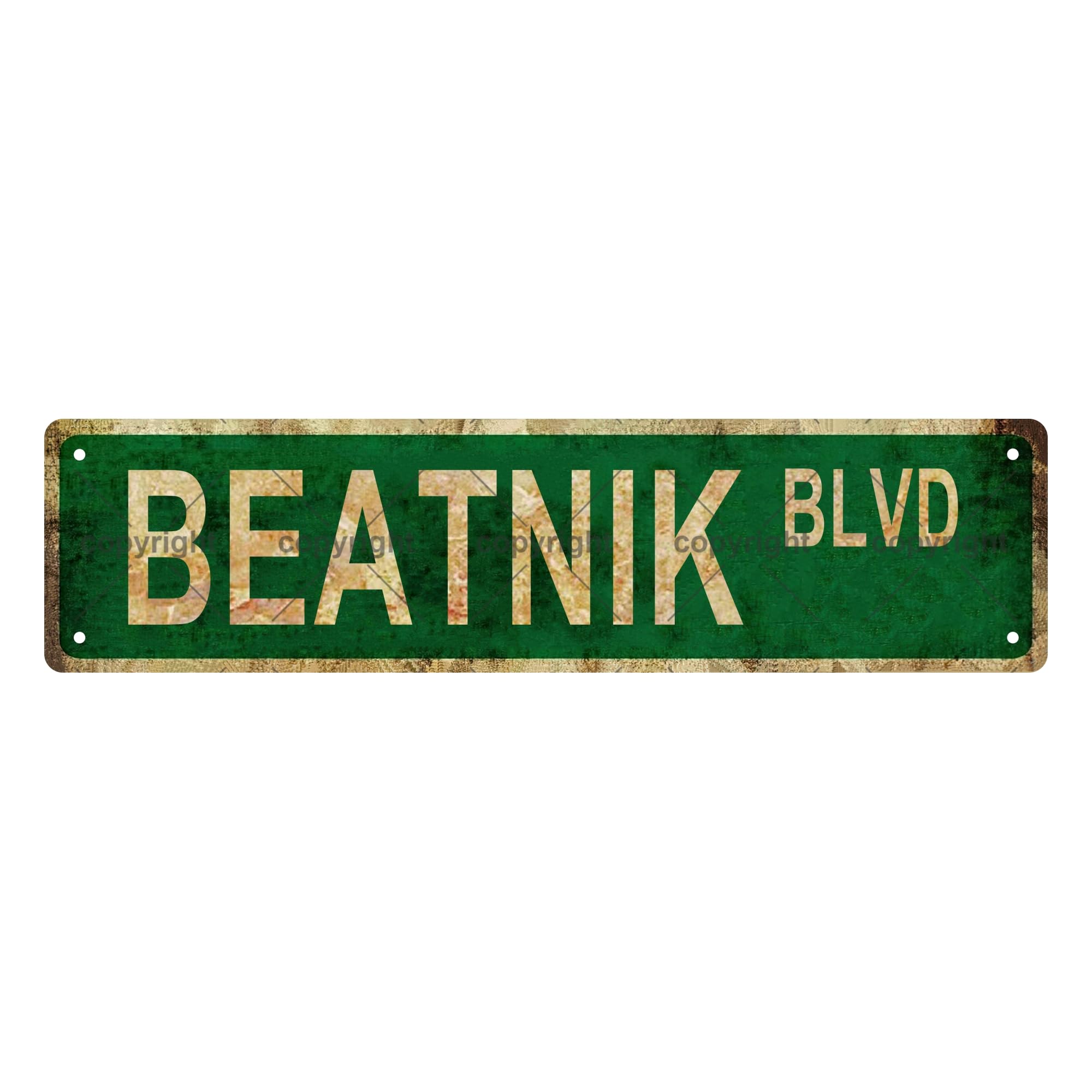 Beatnik BLVD People Metal Tin Street Sign Bar Cafe Garage Cave Home Room Wall Bathroom Farmhouse Garden Porch Patio Decor,4x16 Inch
