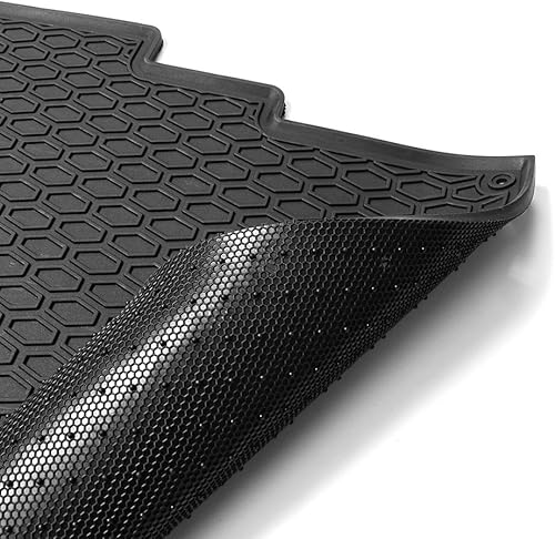 Miniatura 6 de Alfombrillas compatibles con F-150 Crew Cab 2015-2023, goma de látex para todas las estaciones, interiores resistentes, color negro, juego completo
