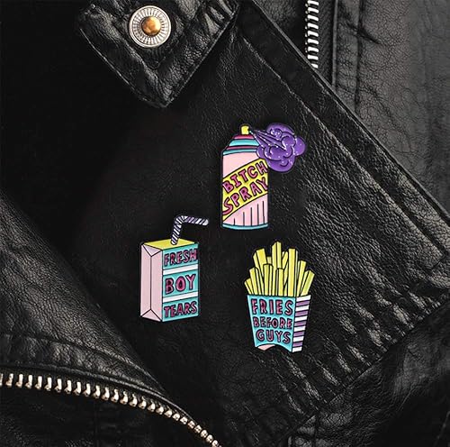 Miniatura 5 de Flairs New York Insignia de broche de solapa esmaltada con temática floral y Foodies