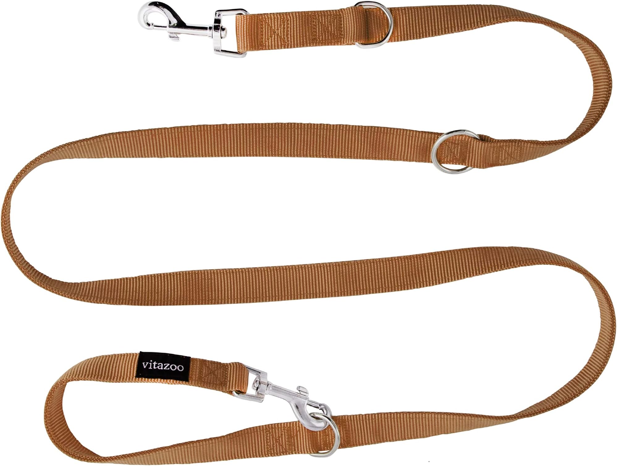 Guinzaglio In Pelle Jack &amp; Russell Travis 2,0m - Marrone Chiaro, Moschettone Acciaio Inox