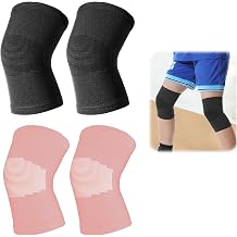 Kids Knee Support, 2 Pcs Pink Child Knee Support, Knee Sleeves, Suitable for Boys and Girls for Basketball, Volleyball, Football and Running Pink/Black