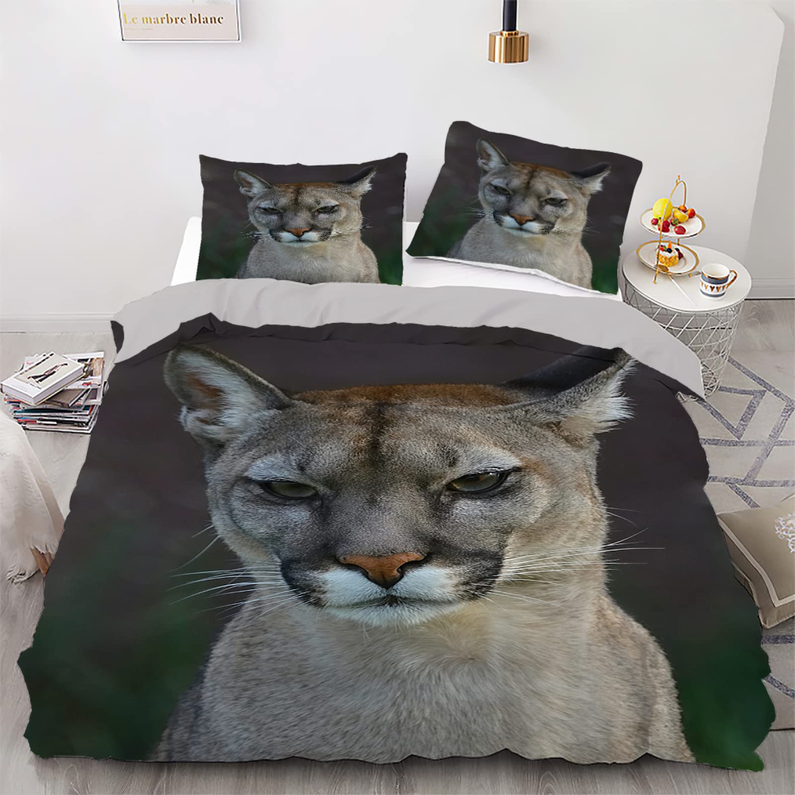 Parure de lit 220x240 chatte noire housse de couette adulte entretien facile