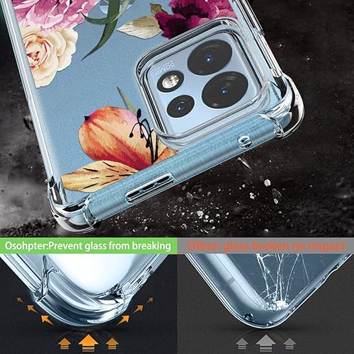 Miniatura 4 de Osophter Funda para Motorola Edge Plus 2023, Motorola Edge 40 Pro, Moto X40X40 Pro funda para mujeres y niñas, diseño floral con protector de
