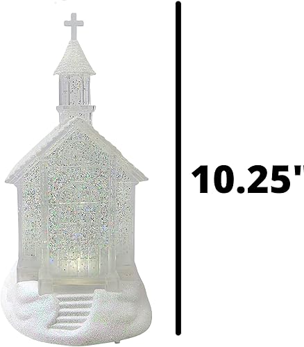 Miniatura 2 de Christmas by Roman Inc., Colección Confetti Lites, 10.25 pulgadas de alto, confeti con remolino LED, cúpula de luz para iglesia, linterna, globo de