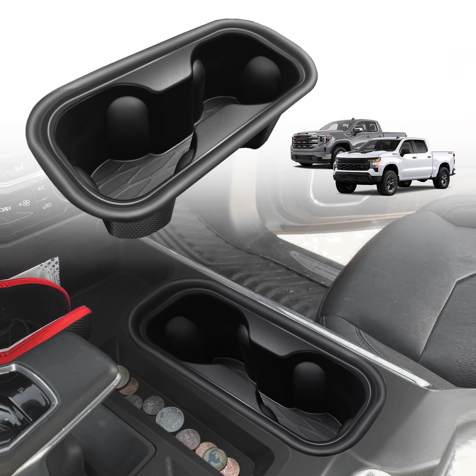 Muslogy Center Console Cup Holder Inserts Compatible with 2022