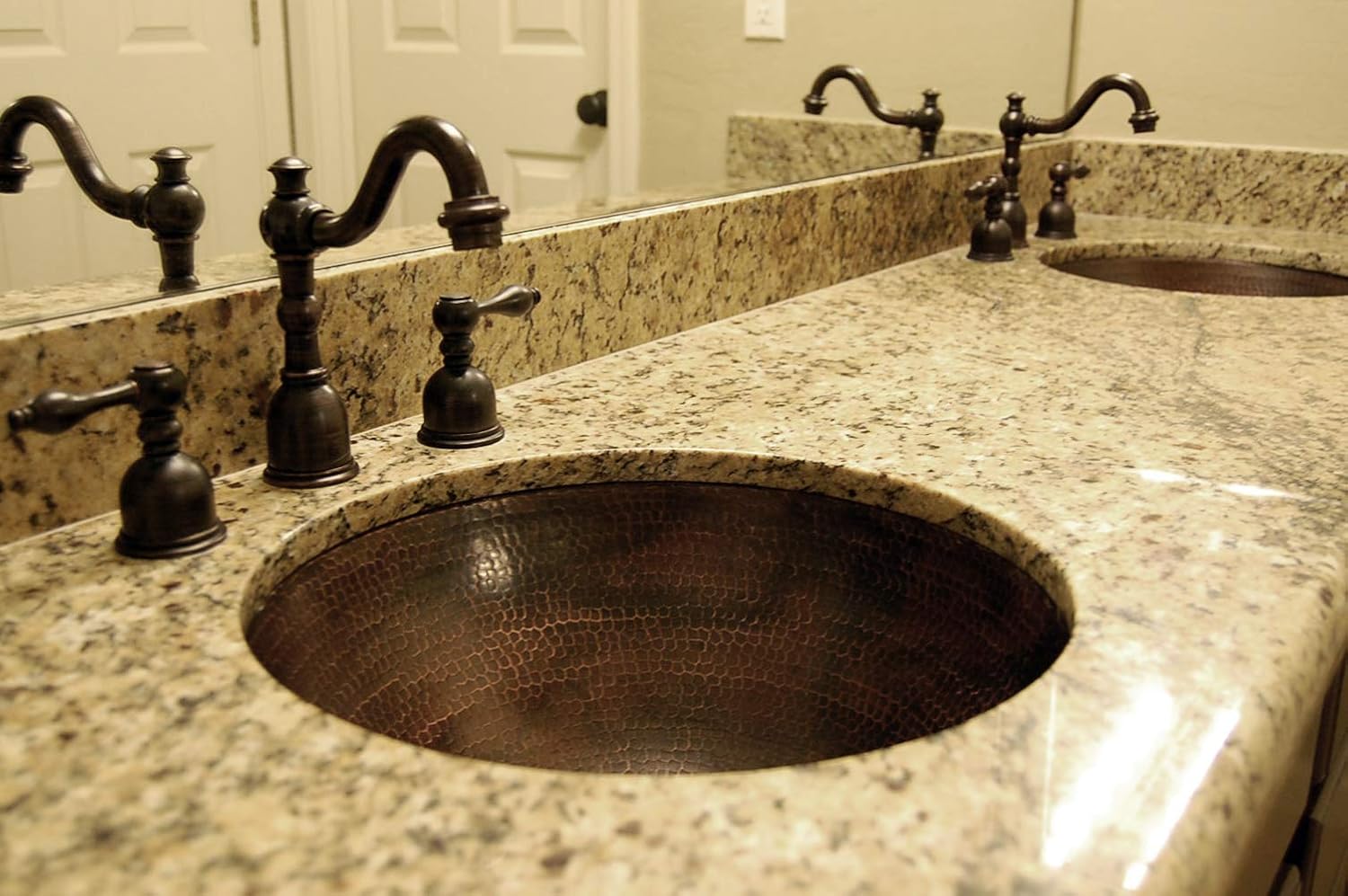 Premier Copper Products LR17FDB 17-Inch Round Under Counter Hammered Copper Sink, Oil Rubbed Bronze