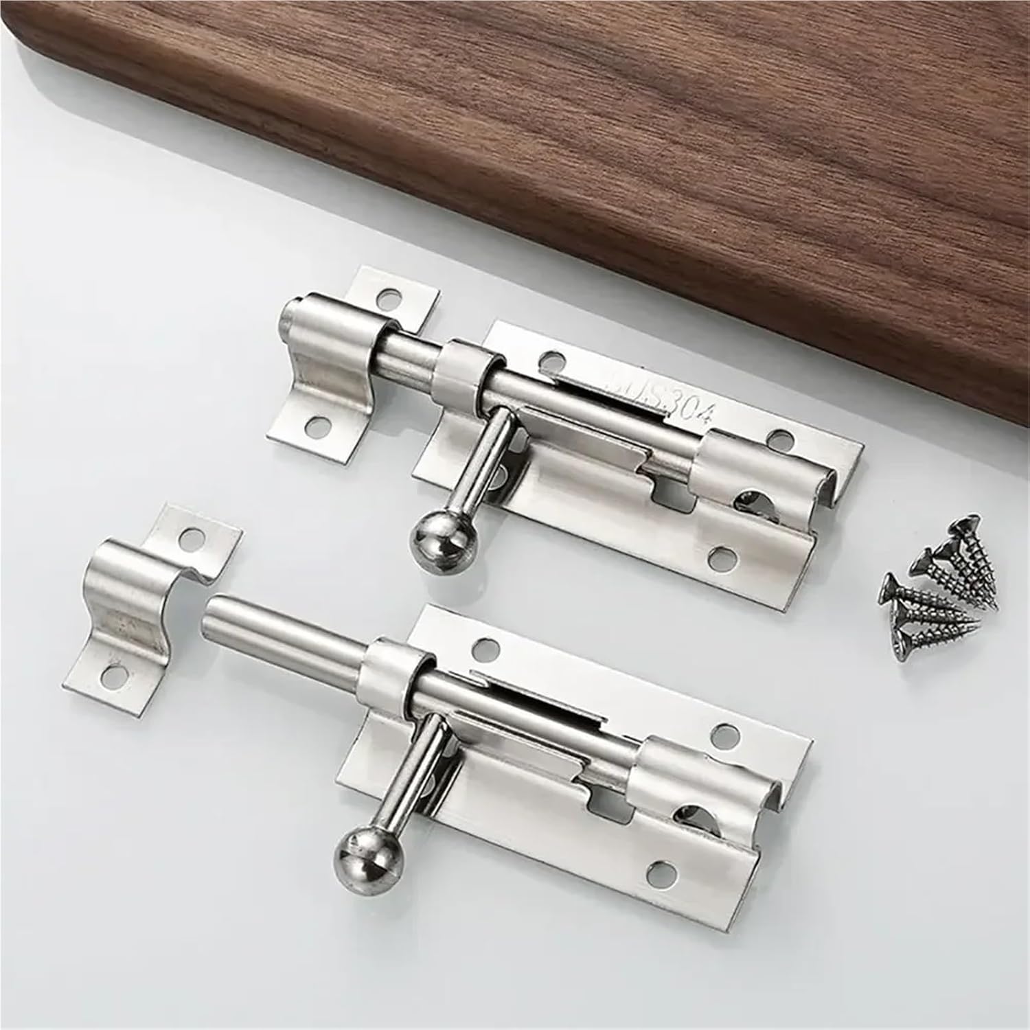 Gate Latch 10 pcs Safety Stainless Steel Door Bolt Lock Heavy Duty Door Bolt Latch Door Exposed Accessories Home Hardware for Secure Yard and Garden