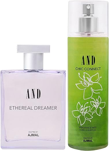 AND Ethereal Dreamer Eau De Parfum 100ML & Chic Connect Body Mist 200ML Pack of 2 for Women Crafted by Ajmal