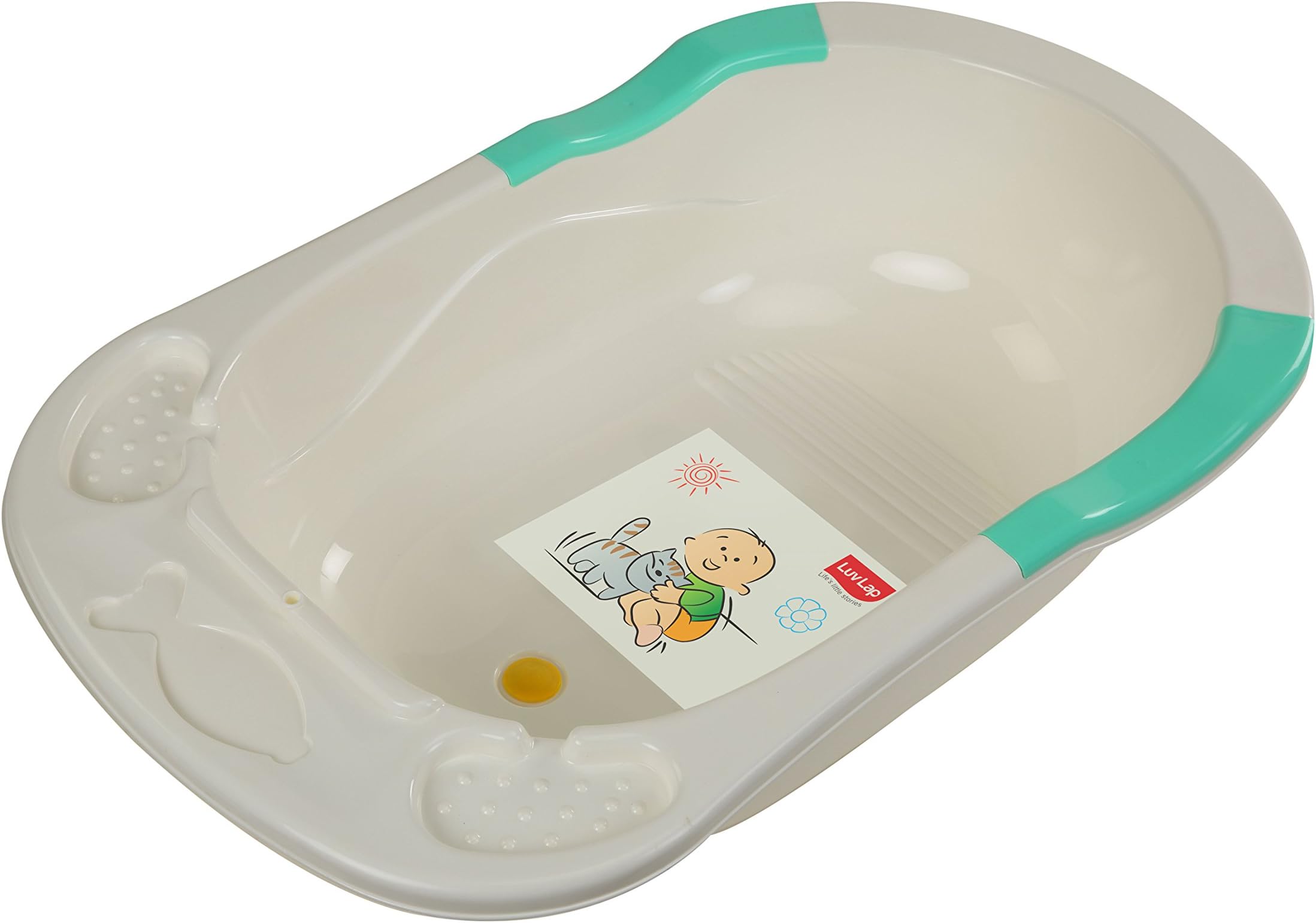 LuvLap Baby Bathtub with Anti-Slip - Green