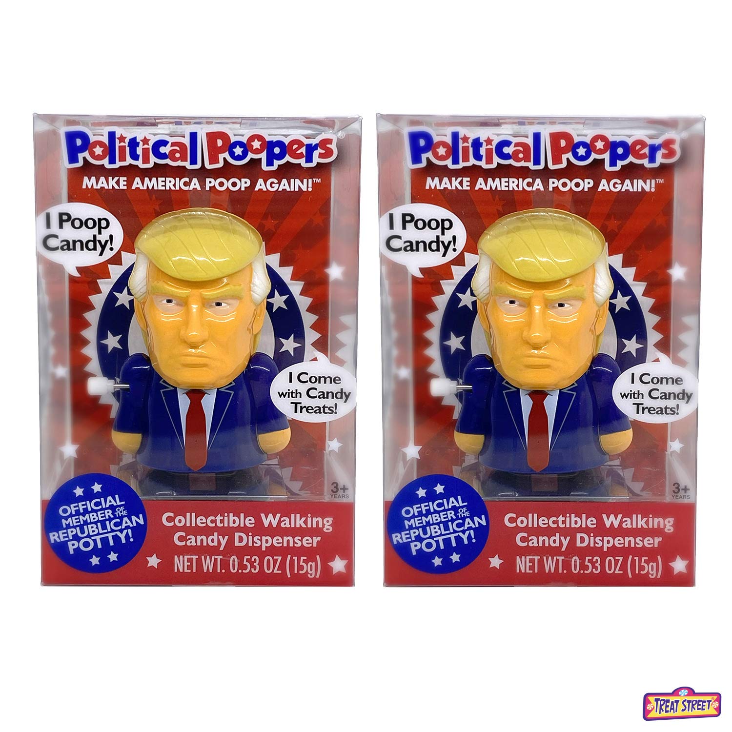 2-Pack President Trump Political Pooper Candy Dispenser