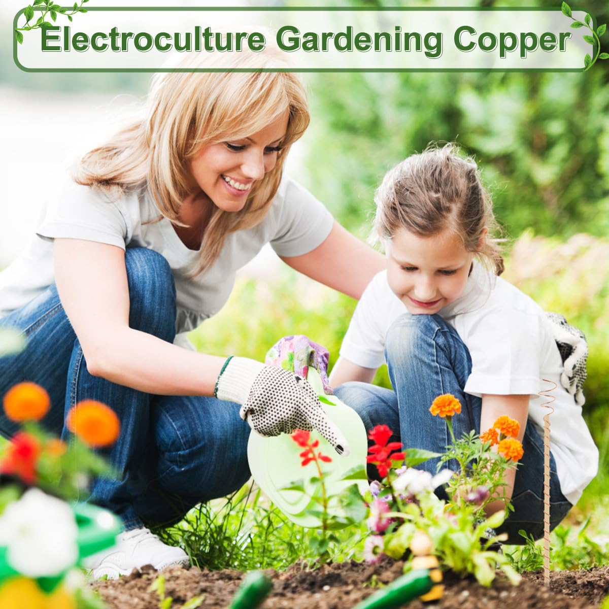 Electroculture Garden Stakes, 6 Pack Copper Garden Stakes, Electroculture Gardening Copper Coil Antennas High-Yield, Eco-Friendly for Growing Garden Plants and Vegetables