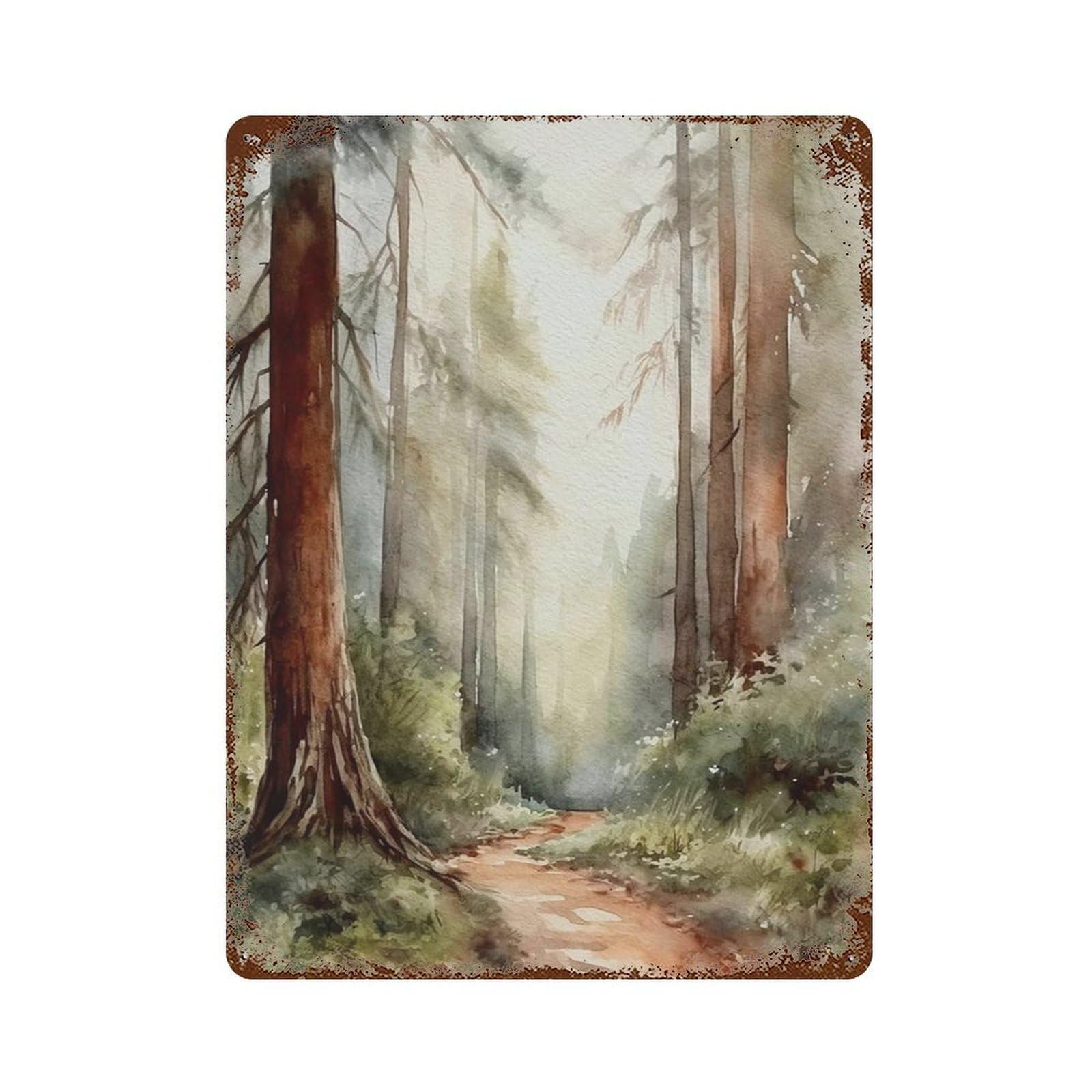 xiaoxiaoshen Cityscape California Redwood Forest Wall Decor Art Metal Tin Poster Modern Home Decor Art Home Bar Shop Decorations Vintage Sign 40x30cm