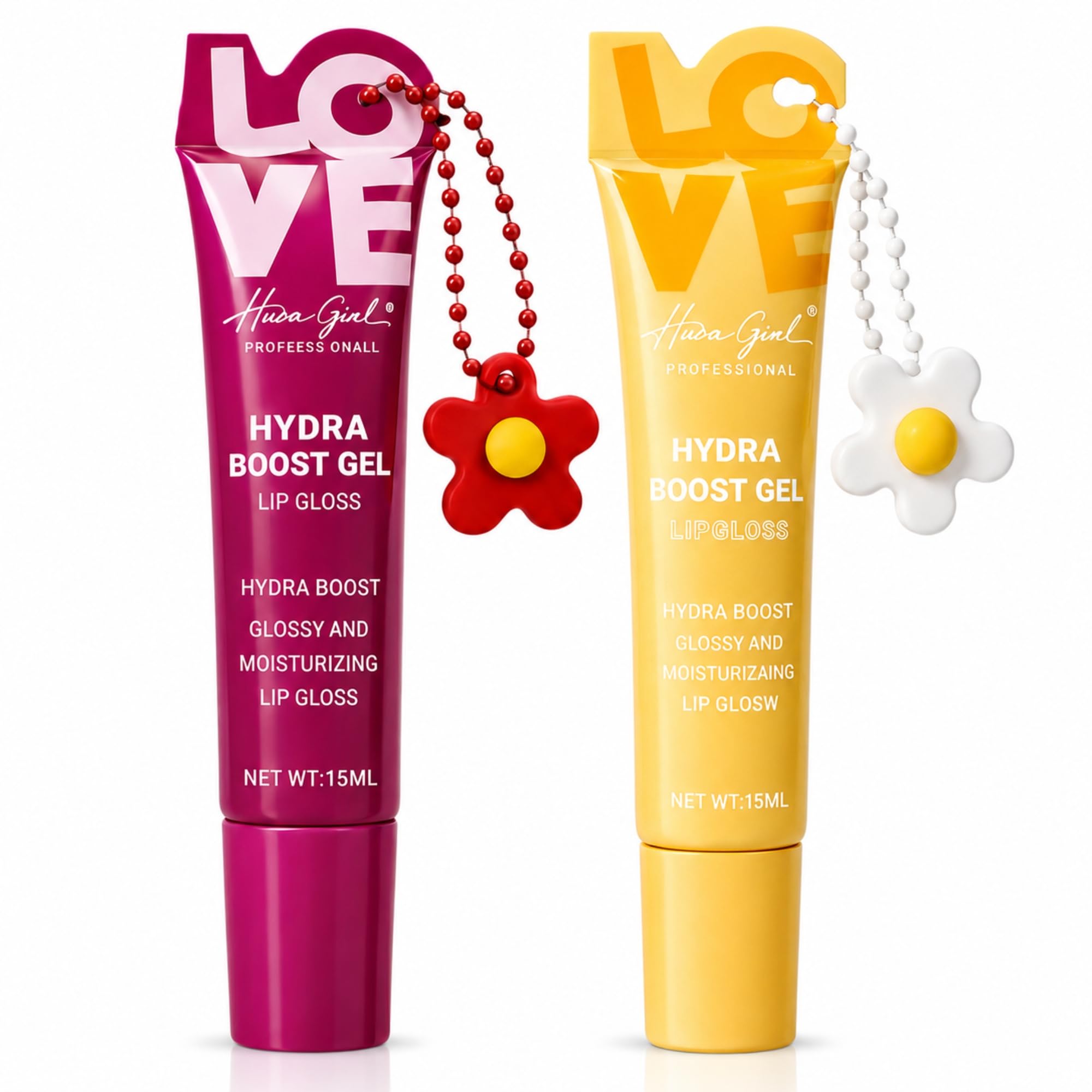 HUDA GIRL Lip Gloss Korean Duo Kit: Non-Sticky Hydrating Lip Gloss for Women & Girls, Glassy Tint for Shiny Pout, 2-Piece Makeup Gift Set-image-22