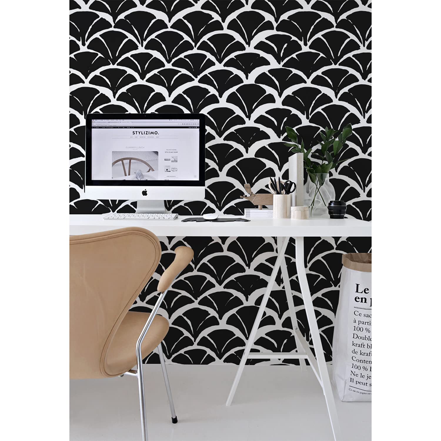 Papier peint magique poisson oriental grunge Coloray 208x146 cm pour meuble et mur