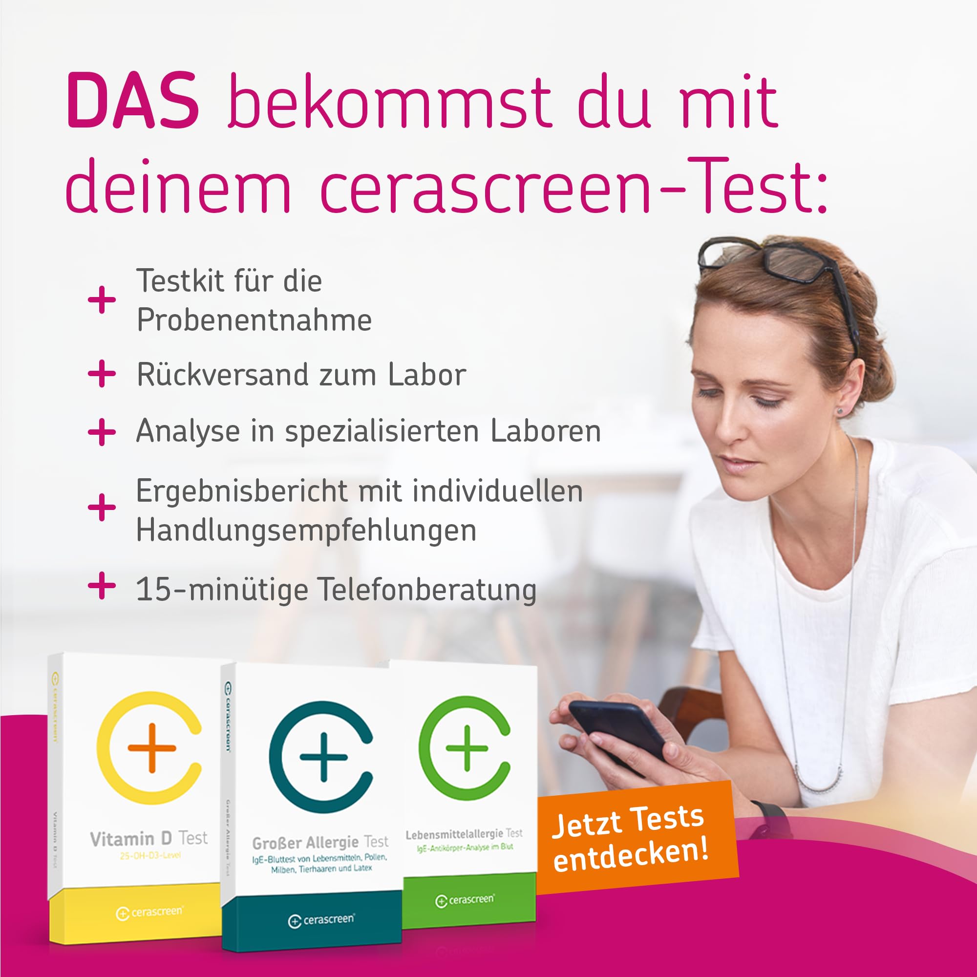Histamin-Intoleranz Test Kit von CERASCREEN – Histamin-Unverträglichkeit einfach von Zuhause per Selbsttest bestimmen | Diaminoxidase-Wert (DAO) I Zertifiziertes Labor I Detaillierter Ergebnisbericht