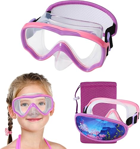 Gafas de natación para niños de 6 a 14 años, máscara de buceo sin enredos, gafas de agua, cubierta de nariz para jóvenes y jóvenes
