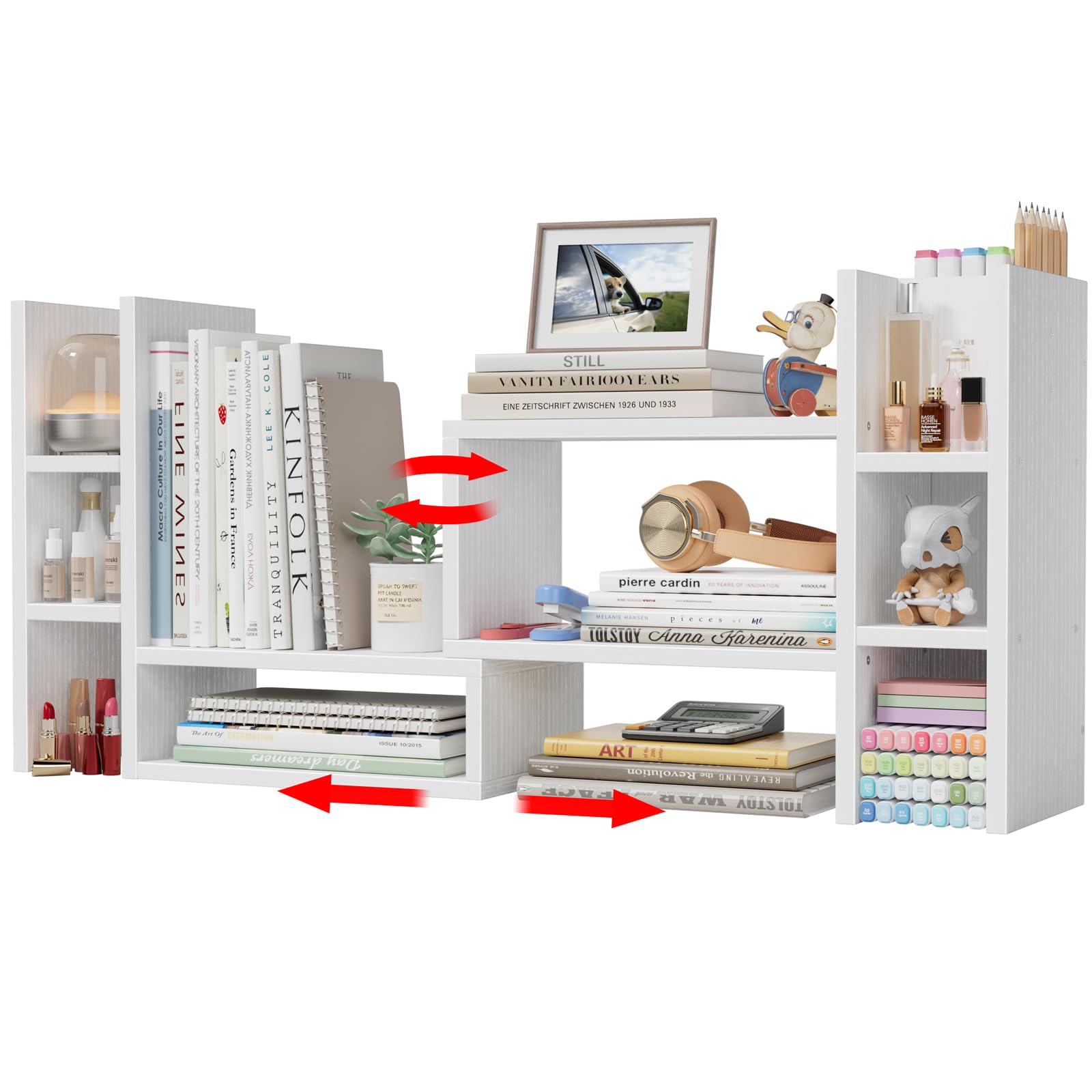 Photo 1 of NUTIKAS White Desktop Bookshelf Organizer