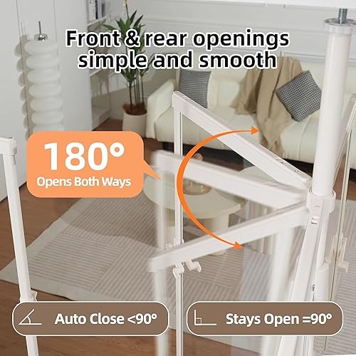 Miniatura 4 de Puerta para gatos extra alta para puertas, 74.80-98.43 pulgadas de alto, puerta transparente para perros acrílica de 33.86-37.4 pulgadas de ancho,