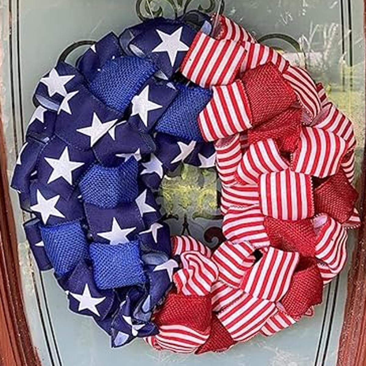 250th Anniversary Patriotic Wreath, Memorial Wreaths 3D Eagle Wreaths for Front Door, Red White and Blue Wreath All-Weather Farmhouse Outdoor Holiday Decoration (A) — view 9