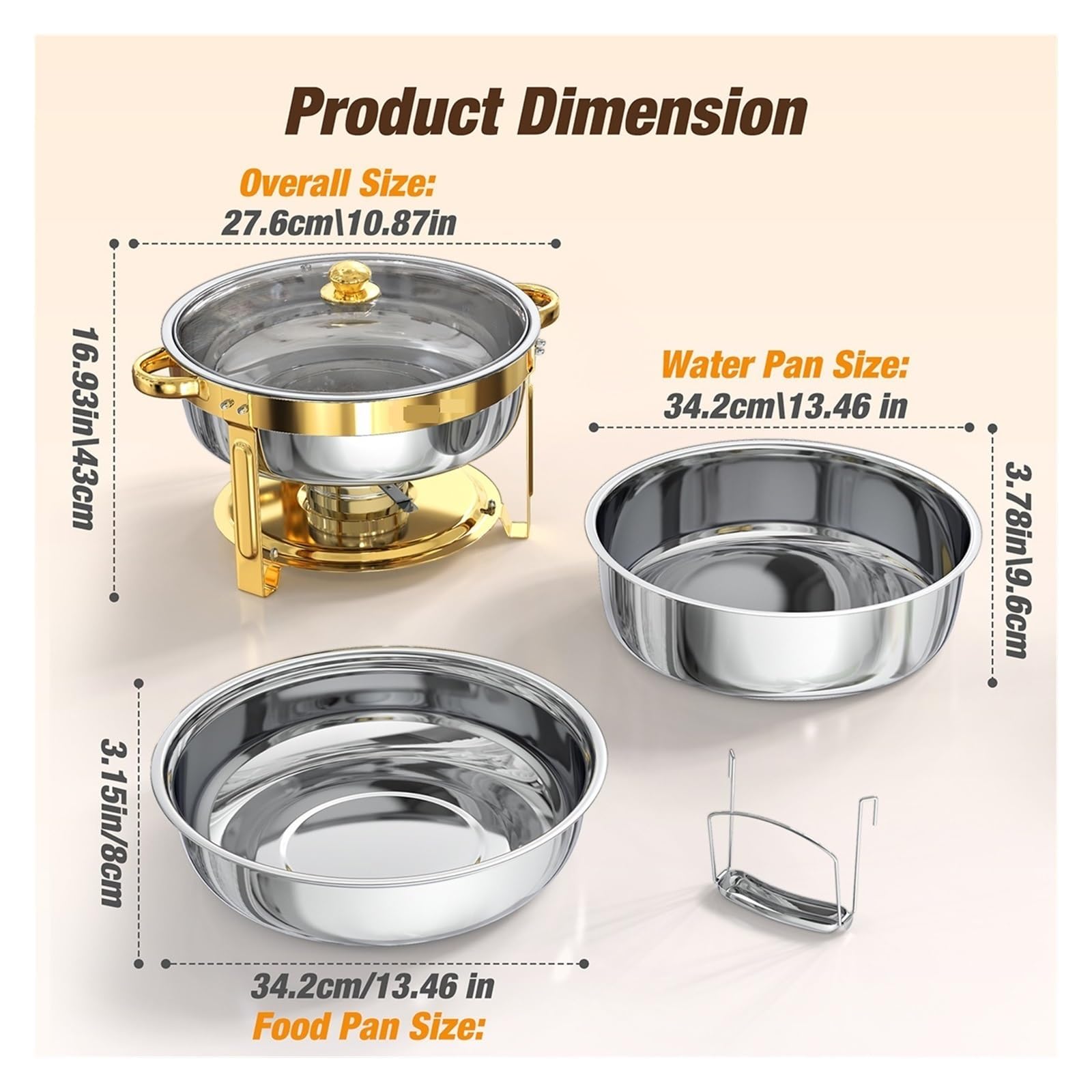 Scaldavivande Tondi in Acciaio Inox for Buffet, Catering Ed Eventi Calore A Lunga Durata(2PCS)