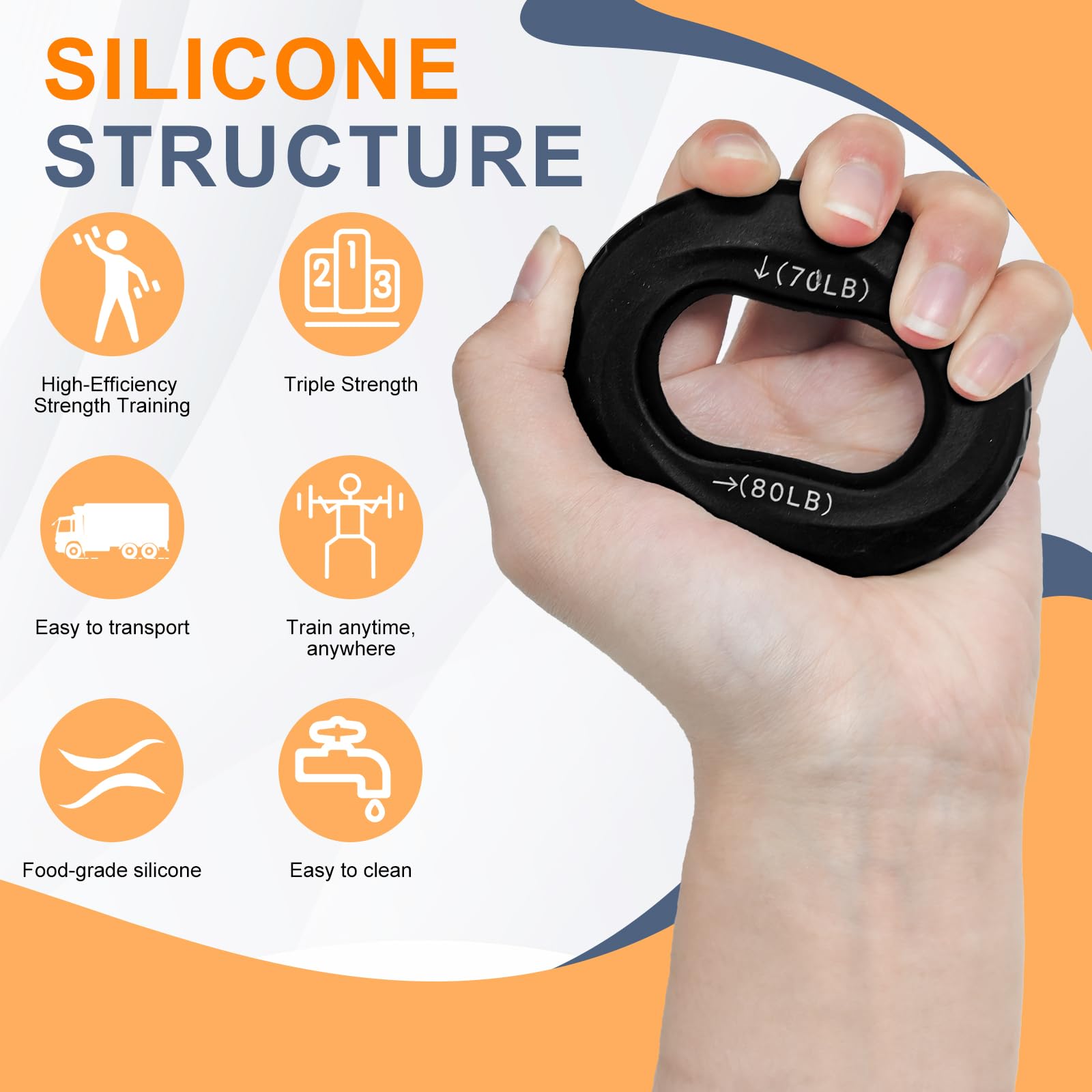 Hand Gripper,Hand Grip,Hand Muscle Trainer, Attrezzo per L'allenamento Della Forza, Attrezzo Portatile per L'allenamento di Avambracci E Mani, Allenamento Con Il Peso Corporeo,4 Pezzi