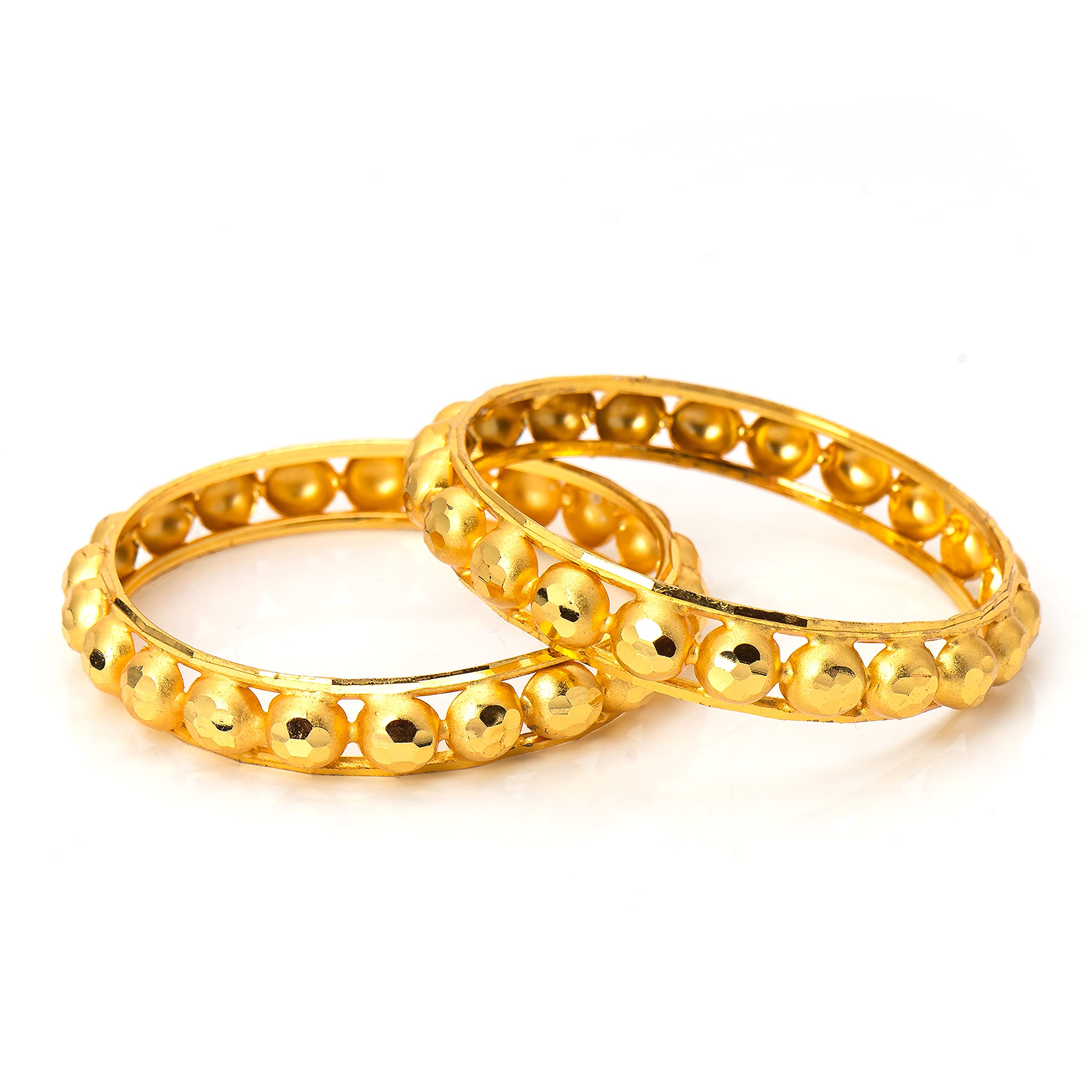 MANIKYACity Girl Elegant Taditional Bridal 24CT Gold Plated Kada Bangle Set for Girls and Women.