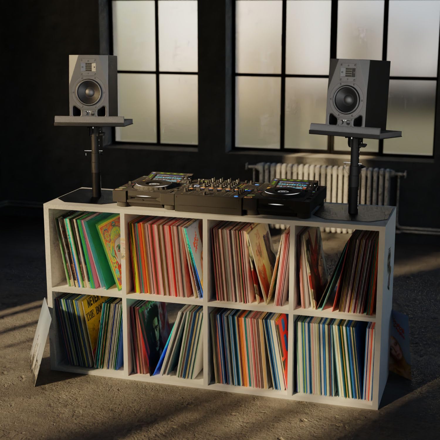 Stabiler Lautsprecher Boxen Ständer - Set inkl. Schaumstoff Absorber - Robust und Neigbar +/-20°, Tragfähigkeit bis zu 28 kg - Ideal für Schreibtisch, Tonstudio oder DJ Tisch…