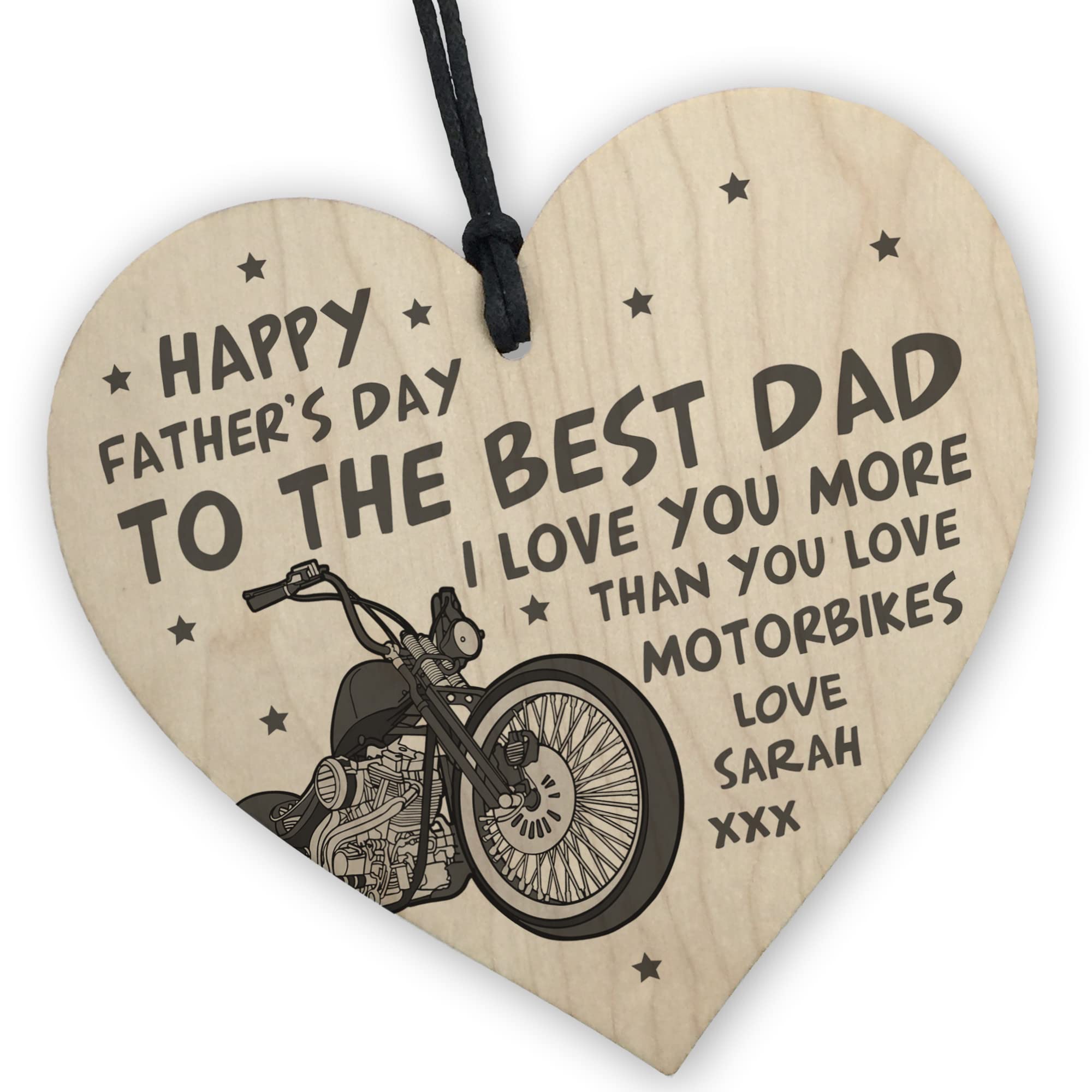 Red Ocean Personalised Biker Gift For Dad Fathers Day Funny Gift For Him Motorbike Sign Keepsake
