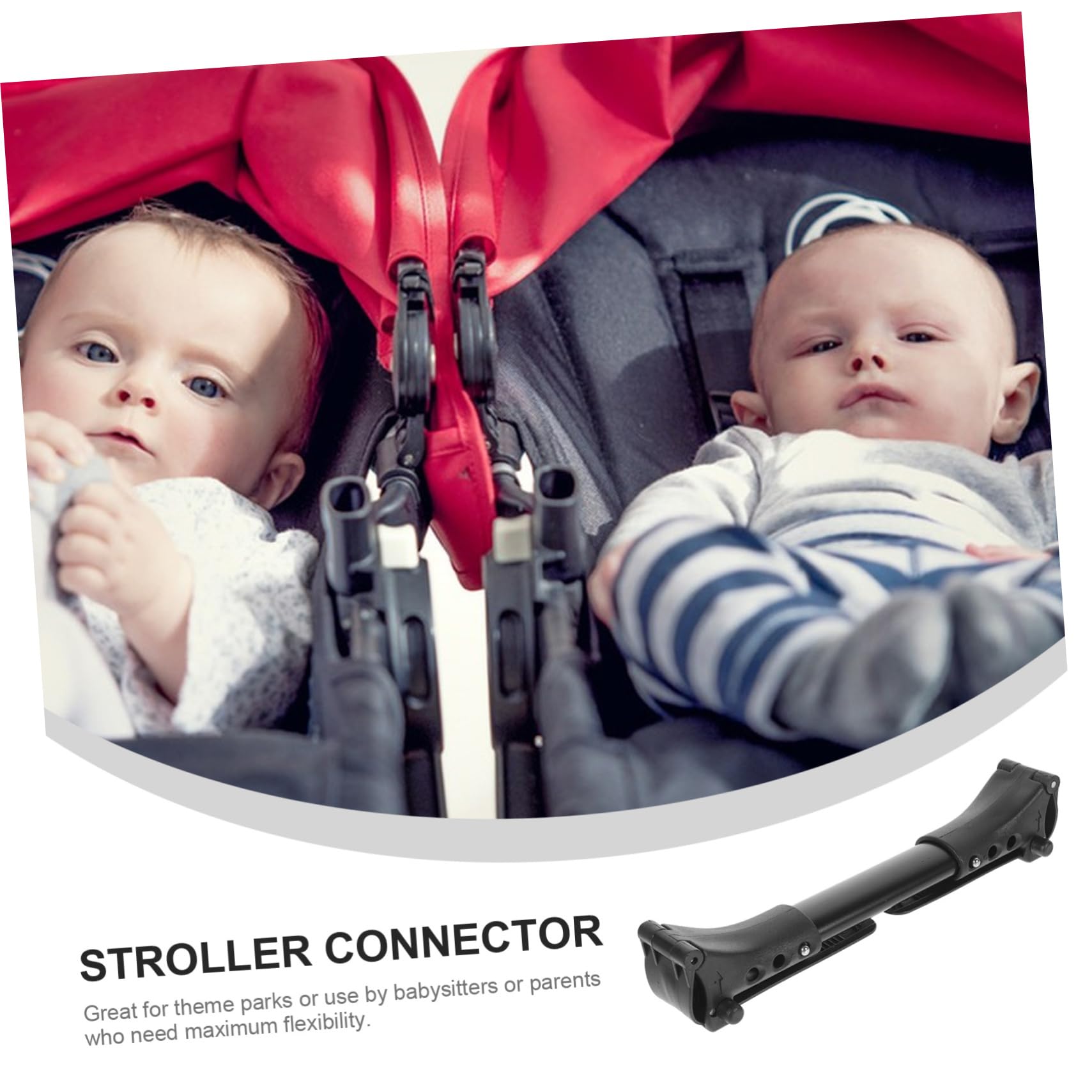 Connettore per Passeggino Gemellare 3 Pezzi, Alluminio Nero