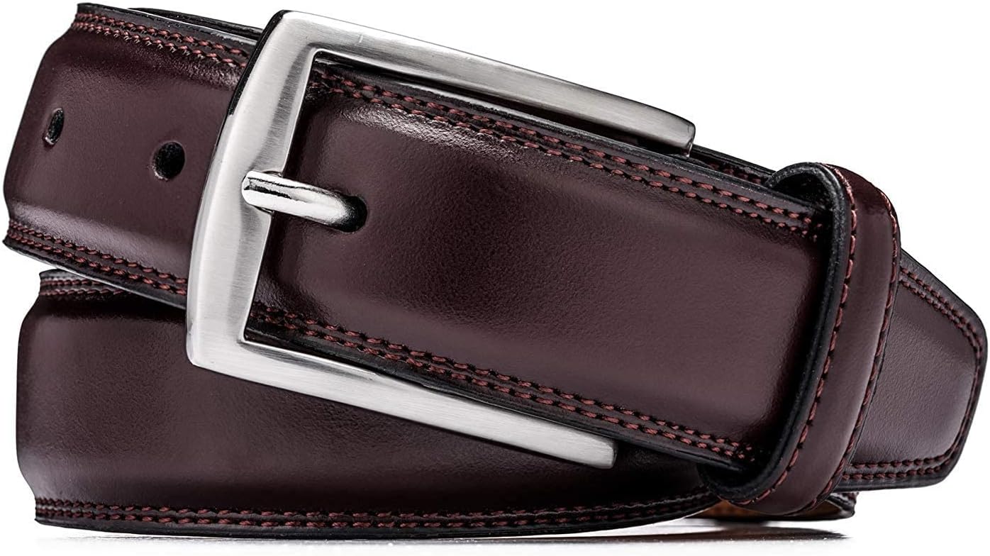 KM Legend Mens Genuine Leather Dress - Classic & Fashion For Work Business And Casual Belt - Image 2