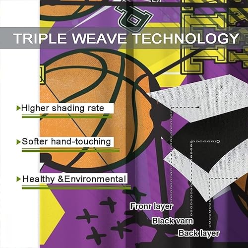 Vista 211 de Boys Sports Curtains Basketball Football Baseball Flame Pattern Printed Curtains Kids and Teenagers' Bedroom Living Room Blackout Curtains W42 * L54