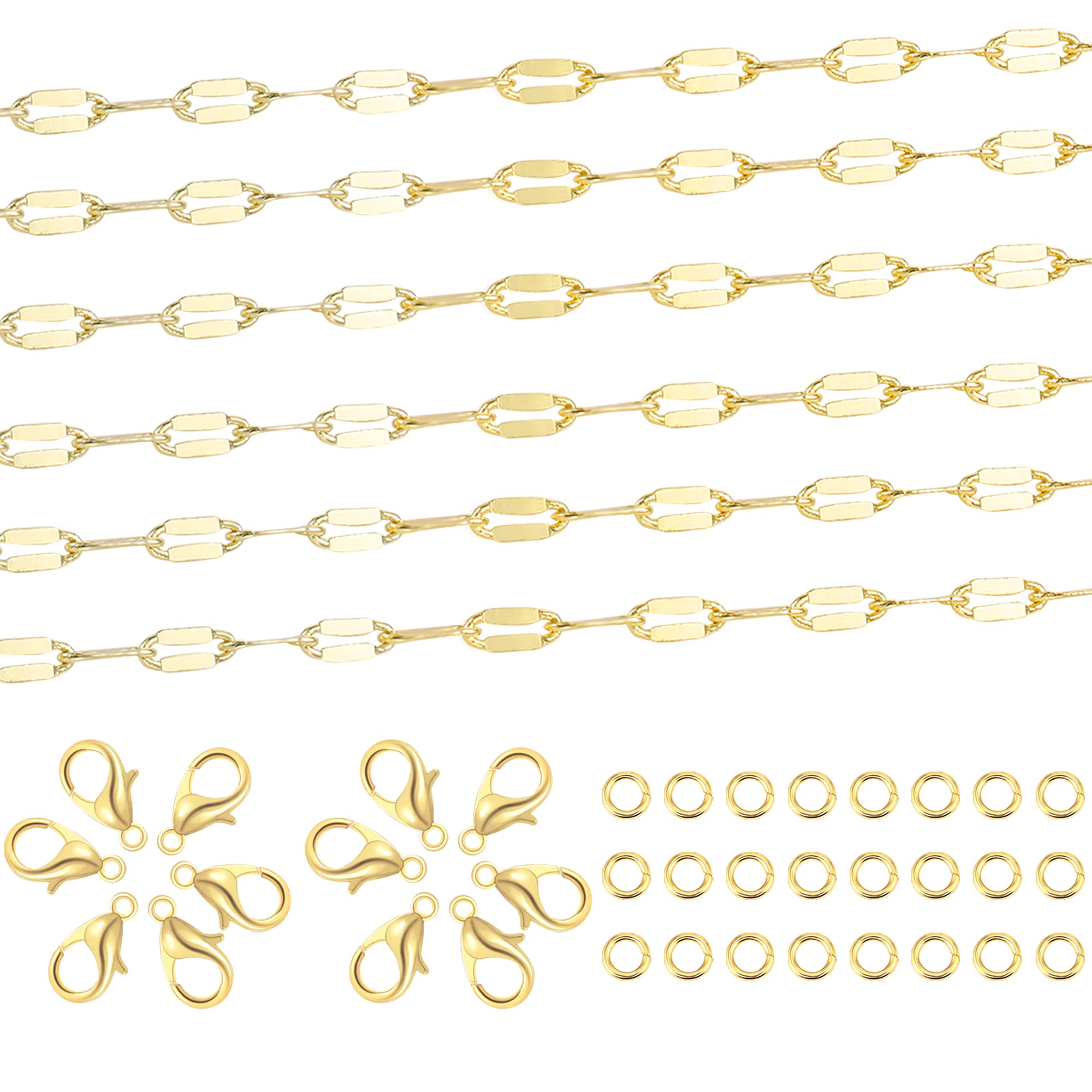 Catena Per Gioielli ALEXCRAFT - 10 Metri Oro, Con Anelli E Moschettoni, Per DIY - Foto 9