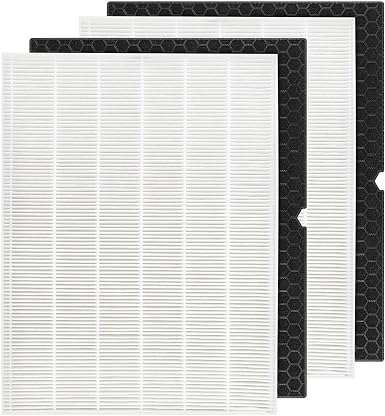 116130 Filter H Replacement Compatible with Winix 5500-2 Plasmawave Air Purifier and Winix AM80 Air Purifier - 2 HEPA and 2 Activated Carbon Filters Combo Pack