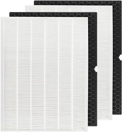 116130 Filter H Replacement Compatible with Winix 5500-2 Plasmawave Air Purifier and Winix AM80 Air Purifier - 2 HEPA and 2 Activated Carbon Filters Combo Pack
