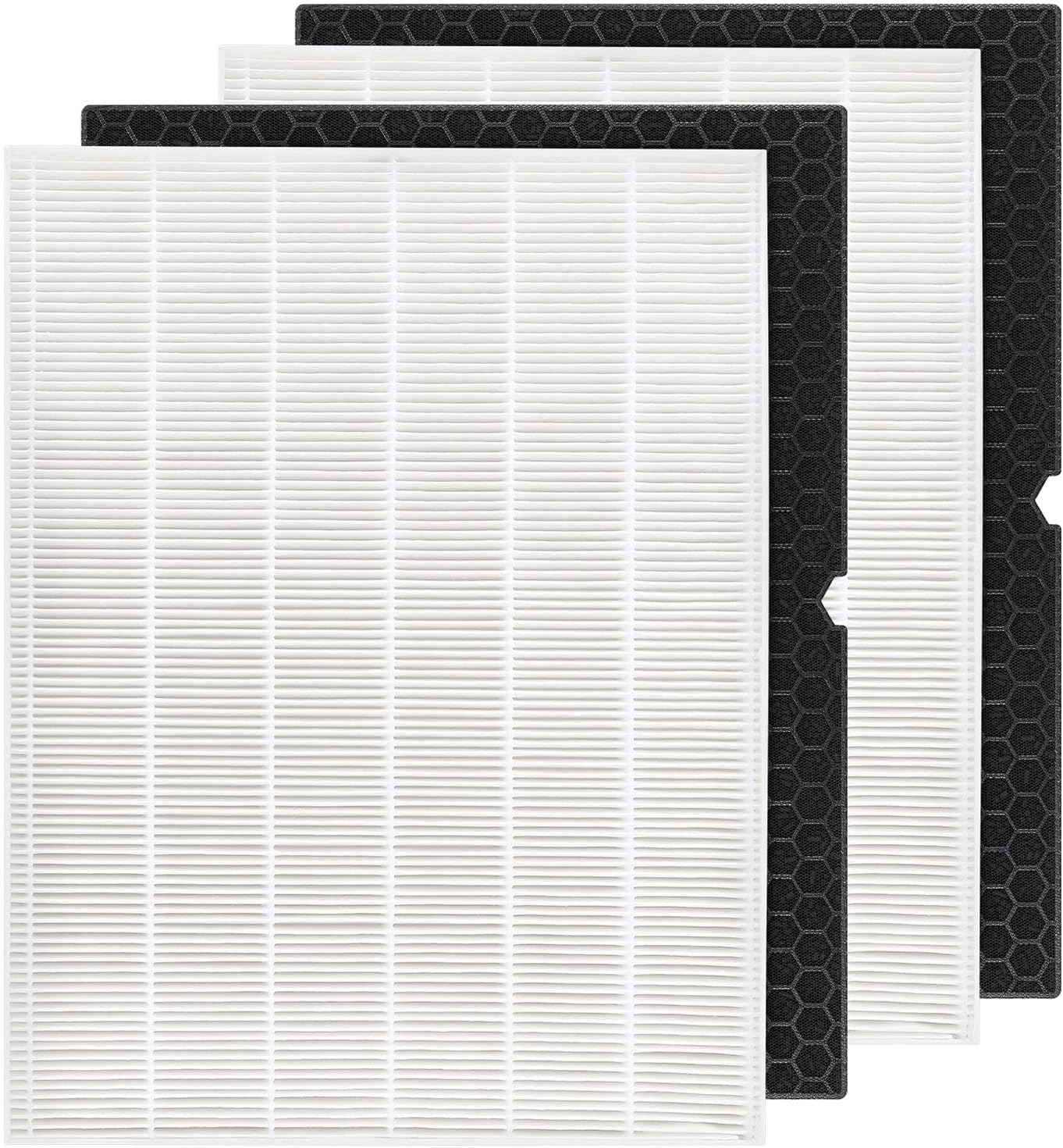 116130 Filter H Replacement Compatible with Winix 5500-2 Plasmawave Air Purifier and Winix AM80 Air Purifier - 2 HEPA and 2 Activated Carbon Filters Combo Pack