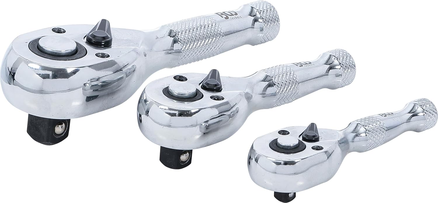 BGS 215 | Stubby Ratchet Set | 6.3 mm (1/4") / 10 mm (3/8") / 12.5 mm (1/2") | 3 pcs.