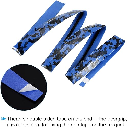 Miniatura 4 de PATIKIL Agarre de raqueta con crestas de amortiguación, cinta de agarre de poliuretano, antideslizante, absorbente, patrón de camuflaje para caña de