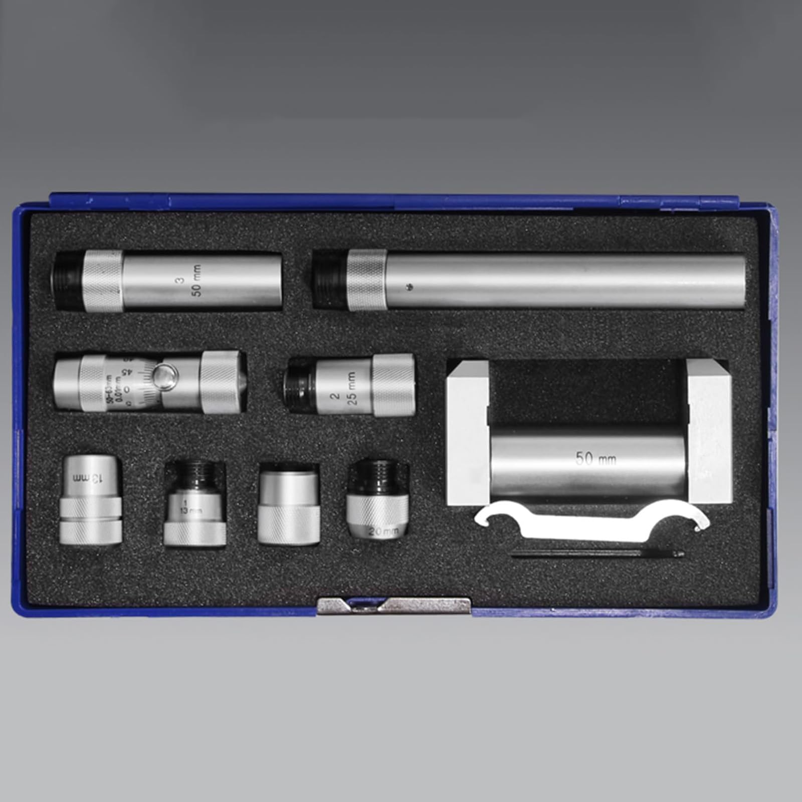 Micrómetro Interior Tubular Vernier, Tipo Varilla De Extensión, Máx. 50-600 Mm, Rango Opcional, Precisión De 0,01 Mm, con Varillas/calibrador Estándar, para Uso Industrial 50-250mm