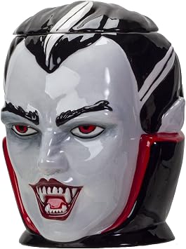 Pacific Giftware Halloween Vampire Dracula Bust Ceramic Cookie Jar - Spooky Kitchen Decor and Storage
