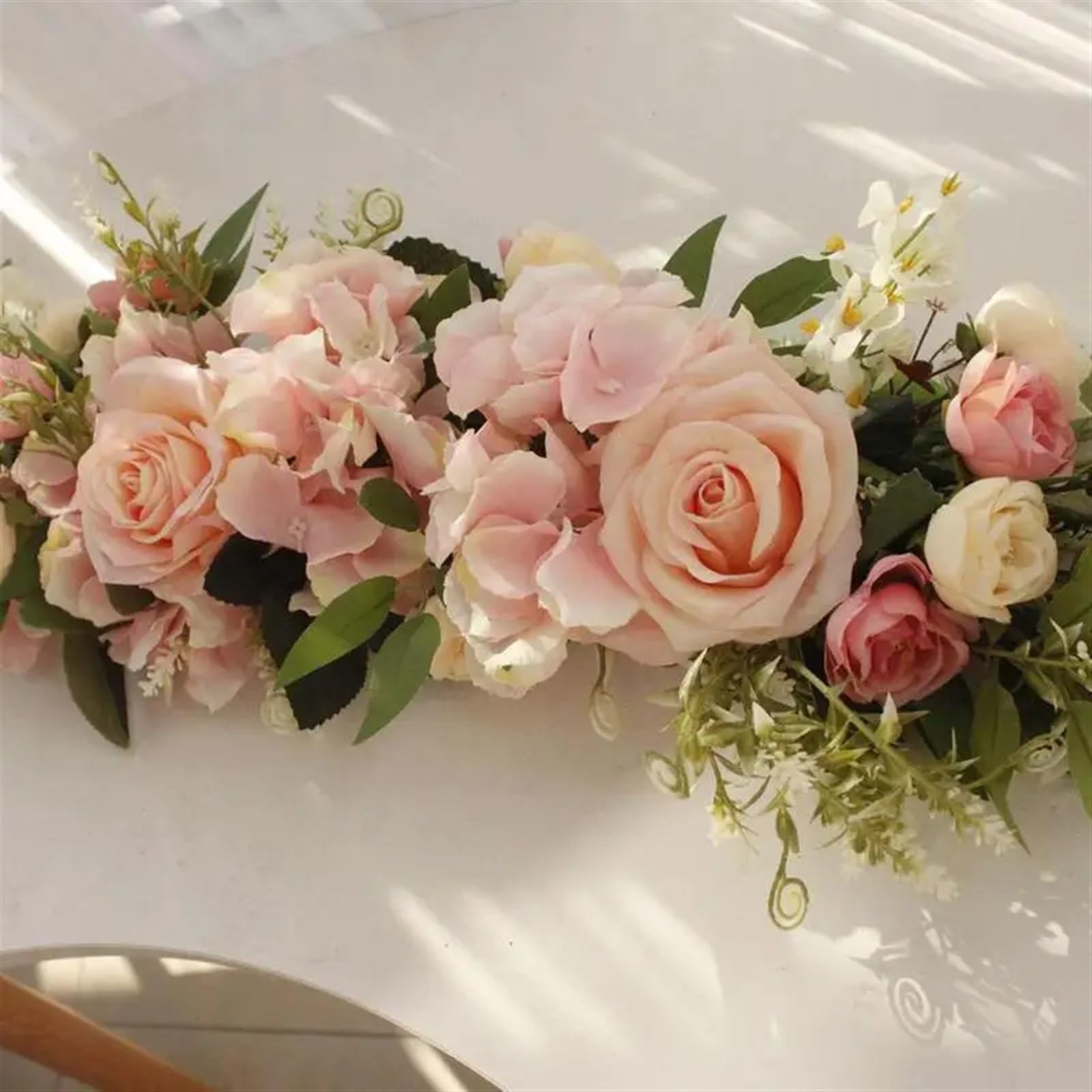 künstlicher Hochzeitsbogen Blumen Kit Hochzeitsbogen Blumen Hochzeitsblumen Rosenblumengirlande for Tischmitte Tür Wanddekoration(Red)