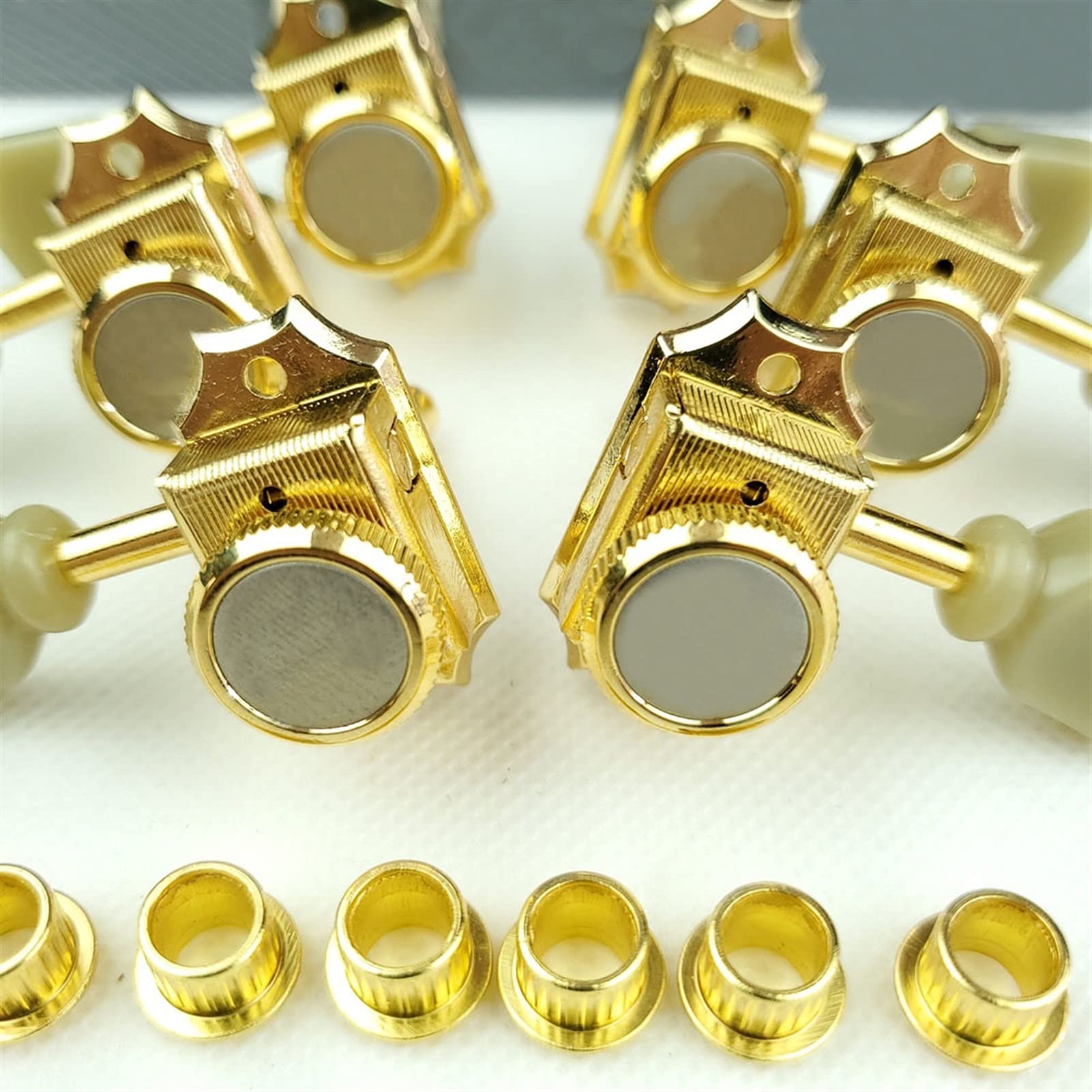 Locking Tuners 1 Set 3R3L Vintage Deluxe Sperren Elektrische Gitarrenmaschine Köpfe Tuner Für LP SG E-Gitarre Gold Tuning Pegs