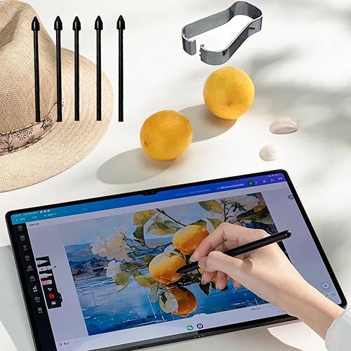 Miniatura 6 de Paquete de 5 puntas negras de repuesto para bolígrafo Tab S9 S compatibles con Samsung Galaxy Tab S9 UltraS9 Plus S Pen Tips de repuesto + 1 pinza