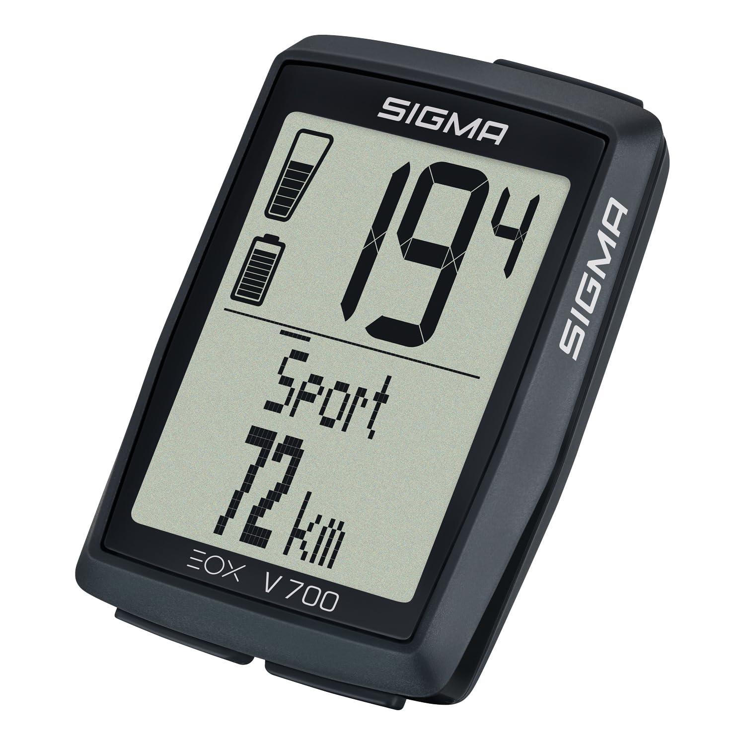 SIGMA EOX View 700 | ciclocomputador para e-Bike Incl. Over CLAMP Butler | ciclocomputador Impermeable para e-Bike | Compatible con la aplicación Gratuita EOX