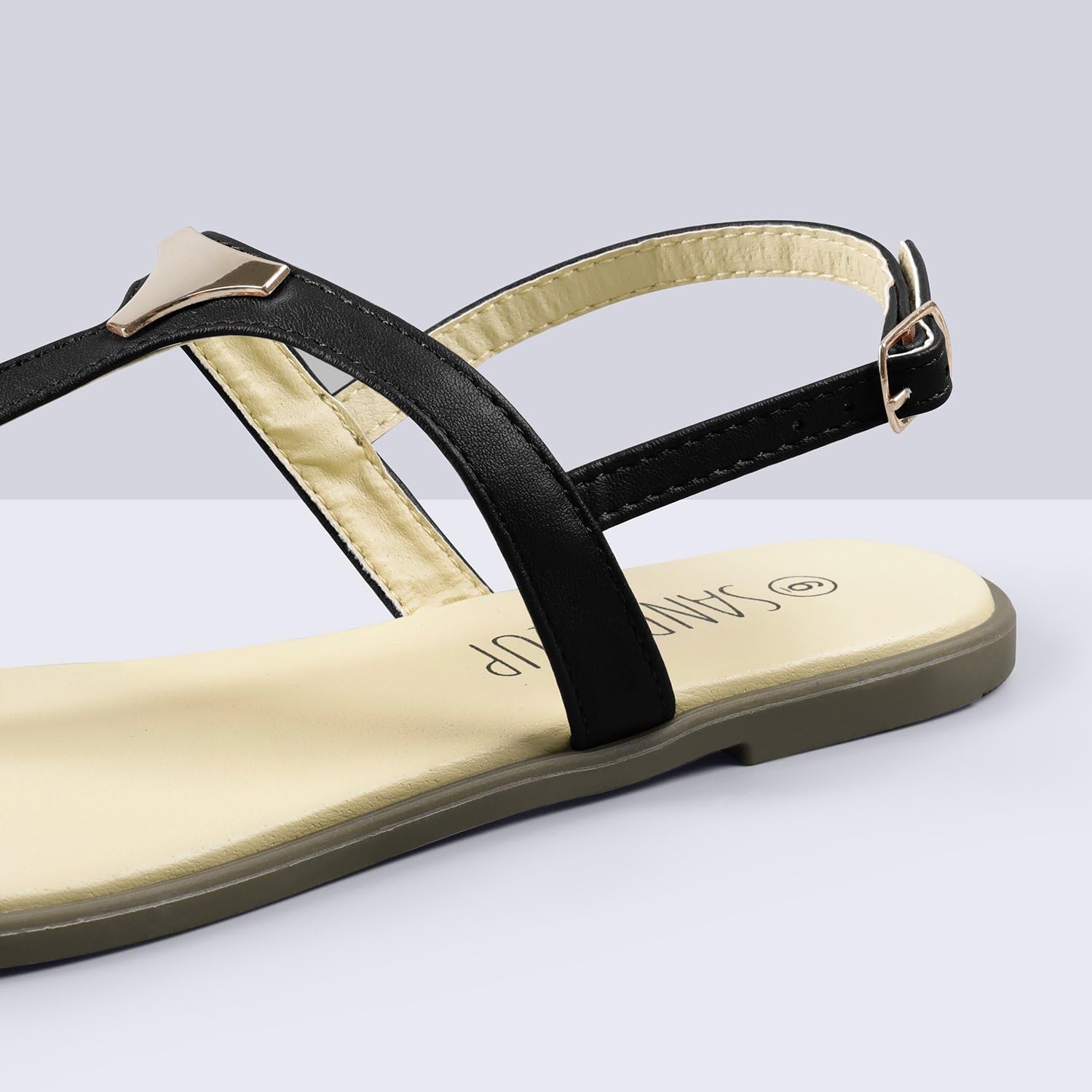 صندل های تخت صاف SANDALUP با زنان مثلث فلزی