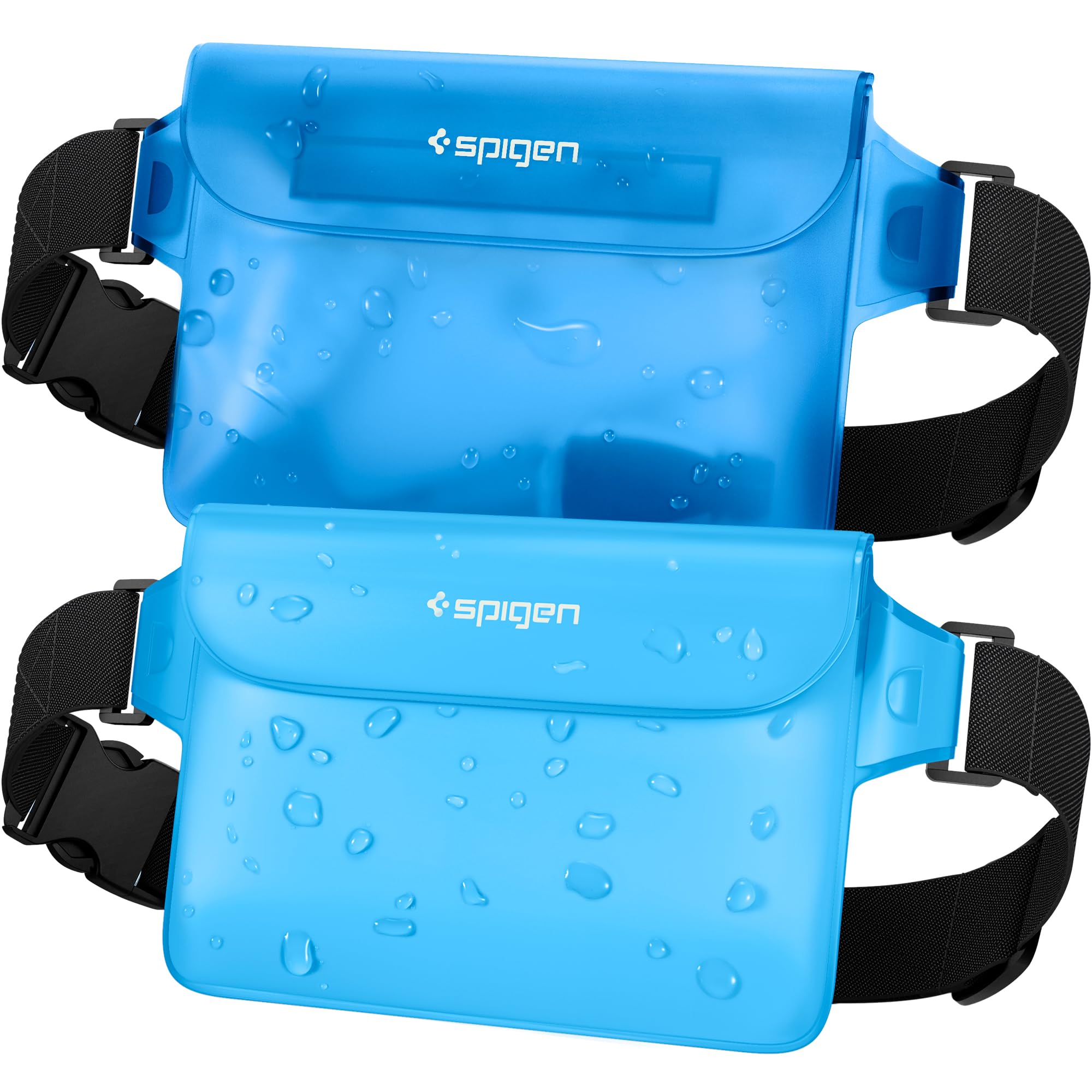 Spigen A620 Aqua Shield IPX8 Borsa impermeabile Marsupio Sport Pouch con cinturino vita Regolabile 2 pezzi - Mare Blu